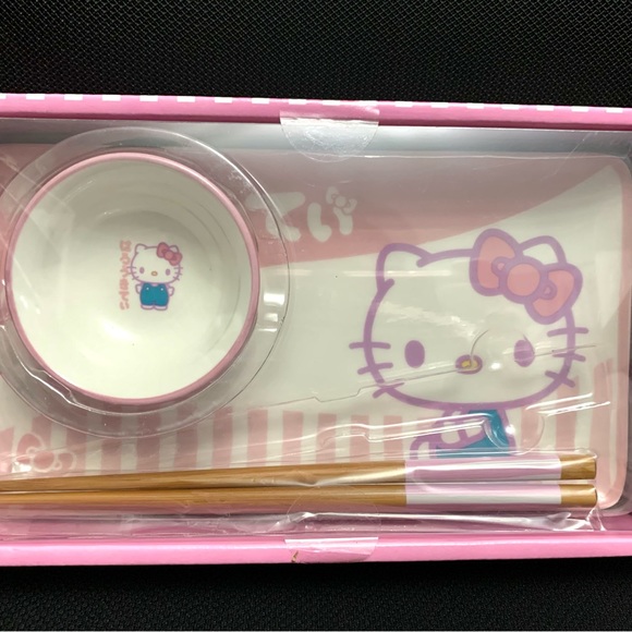New Hello Kitty Ceramic Sushi Plate Set  - 3 Pc - Picture 2 of 4
